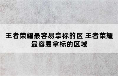 王者荣耀最容易拿标的区 王者荣耀最容易拿标的区域